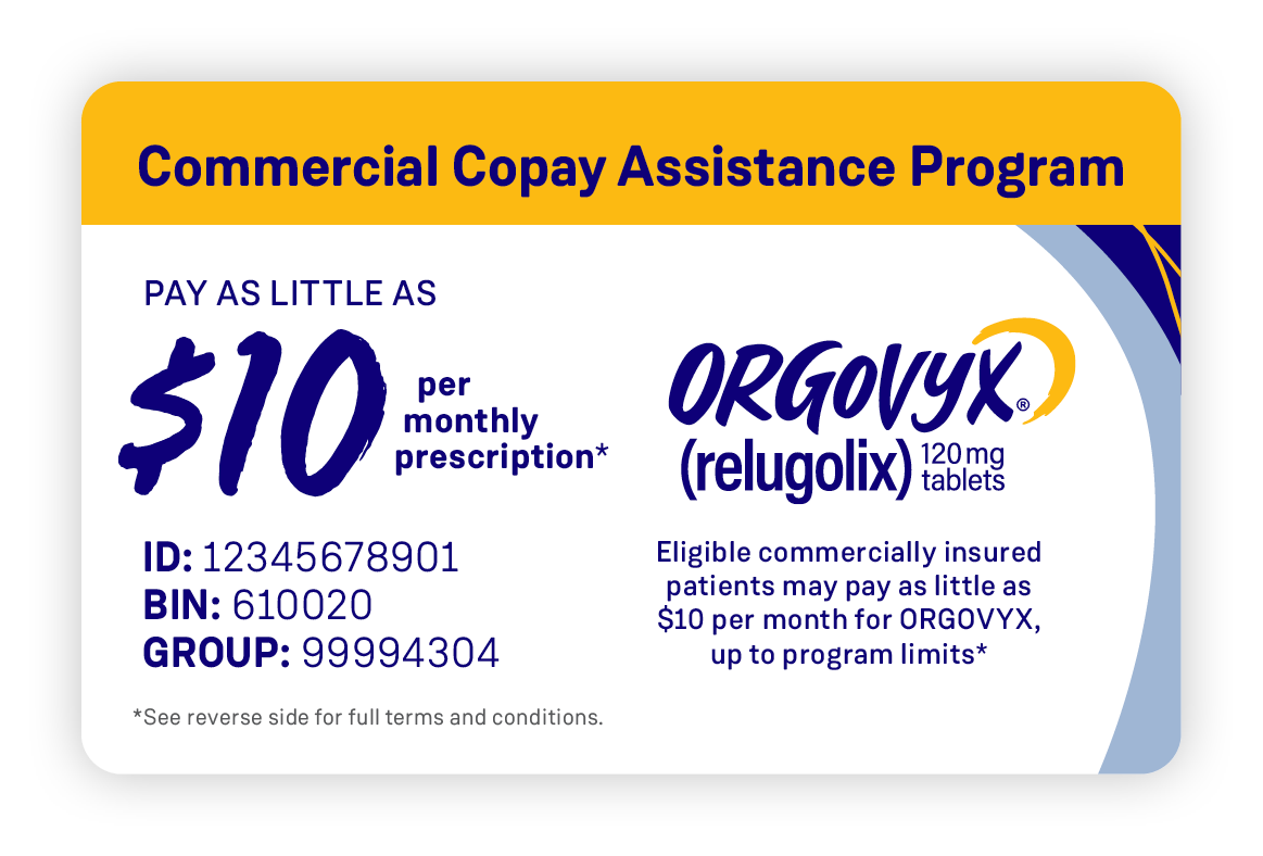 ORGOVYX Copay Assistance Program Card