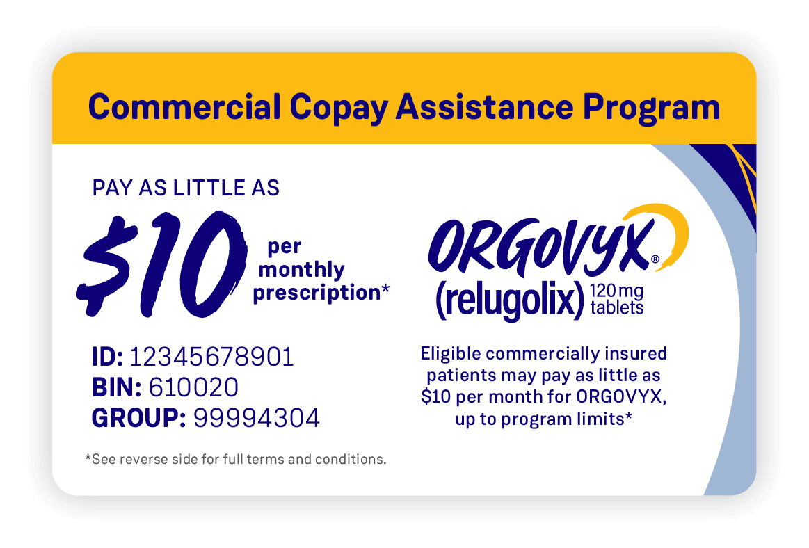 ORGOVYX Copay Assistance Program Card